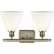 Ballston Ballston Dome 2 Light 18 inch Antique Brass Bath Vanity Light Wall Light in Matte White Glass