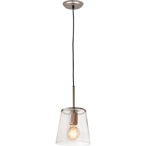 Netta 1 Light 8 inch Satin Nickel with Clear Mini Pendant Ceiling Light
