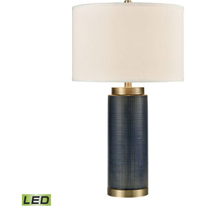 Concettas 28 inch 9.00 watt Blue with Antique Brass Table Lamp Portable Light