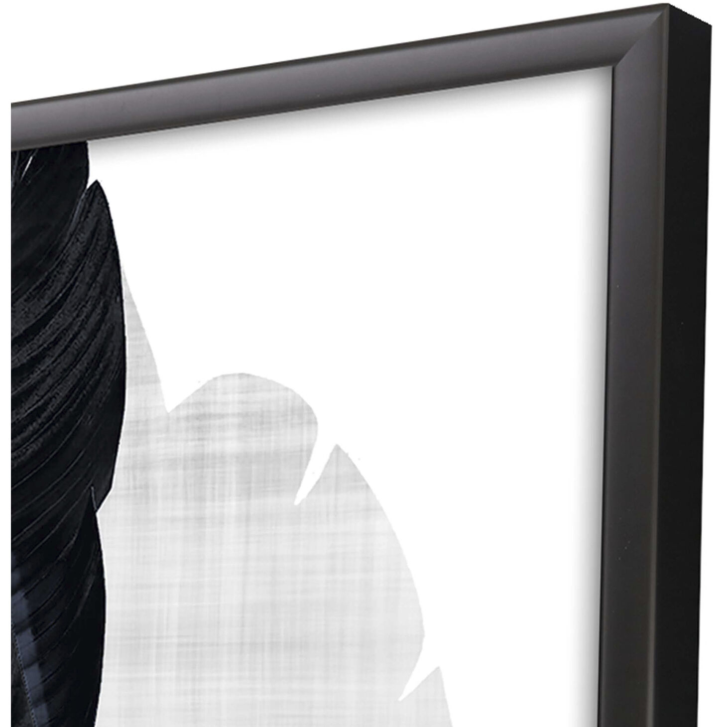 Palm Noir Blue and White Framed Art