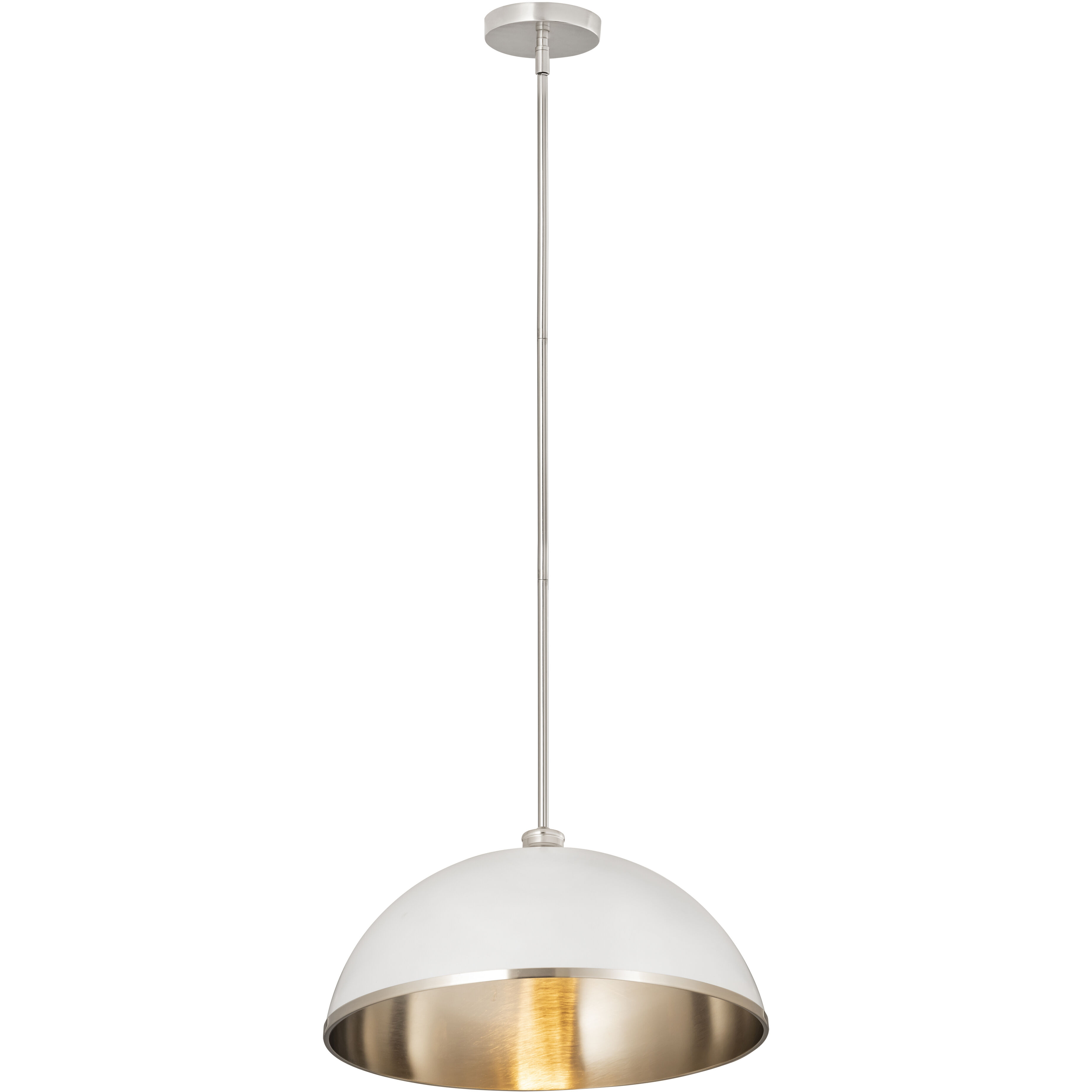 Landry 1 Light 20 inch Matte White and Brushed Nickel Pendant Ceiling Light
