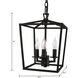 Cage 3 Light 8.5 inch Matte Black Pendant Ceiling Light