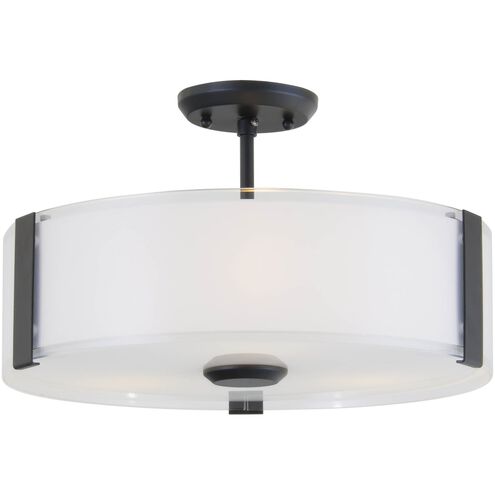 Zurich 3 Light 16 inch Graphite Semi-flush Mount Ceiling Light