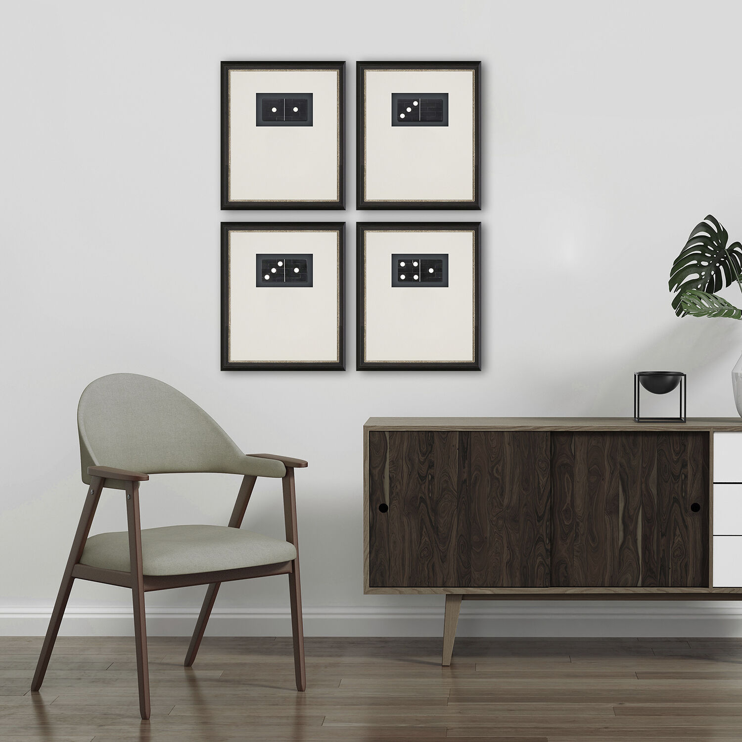 Entertainment Black and Neutral and White Framed Art