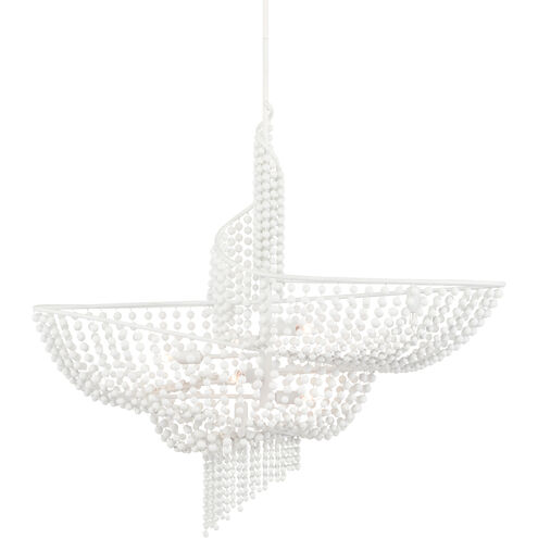 Neptune 8 Light 38.75 inch Gesso White Chandelier Ceiling Light