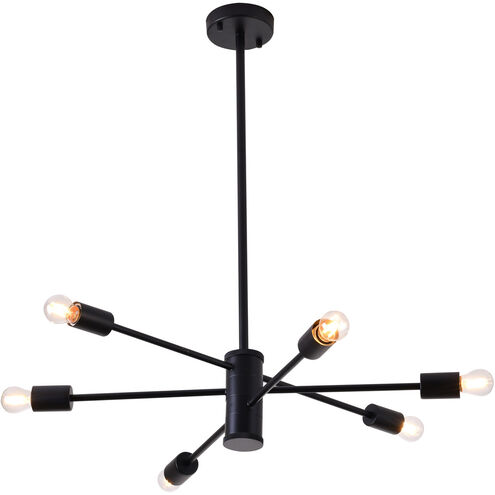 Canada 6 Light 27 inch Matte Black Chandelier Ceiling Light