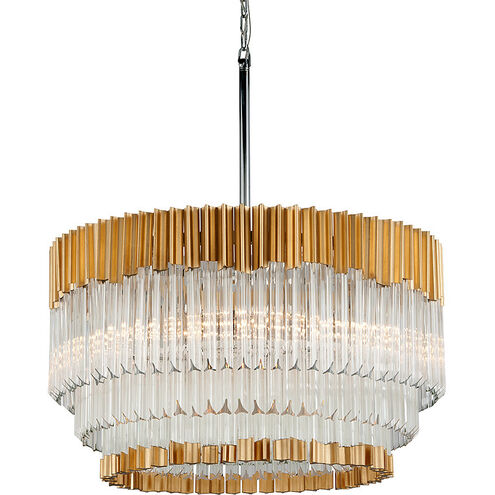 Charisma 8 Light 26 inch Gold Leaf/Stainless Steel Chandelier Ceiling Light
