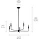 Alvaro 5 Light Black Chandelier Ceiling Light, 1 Tier Small