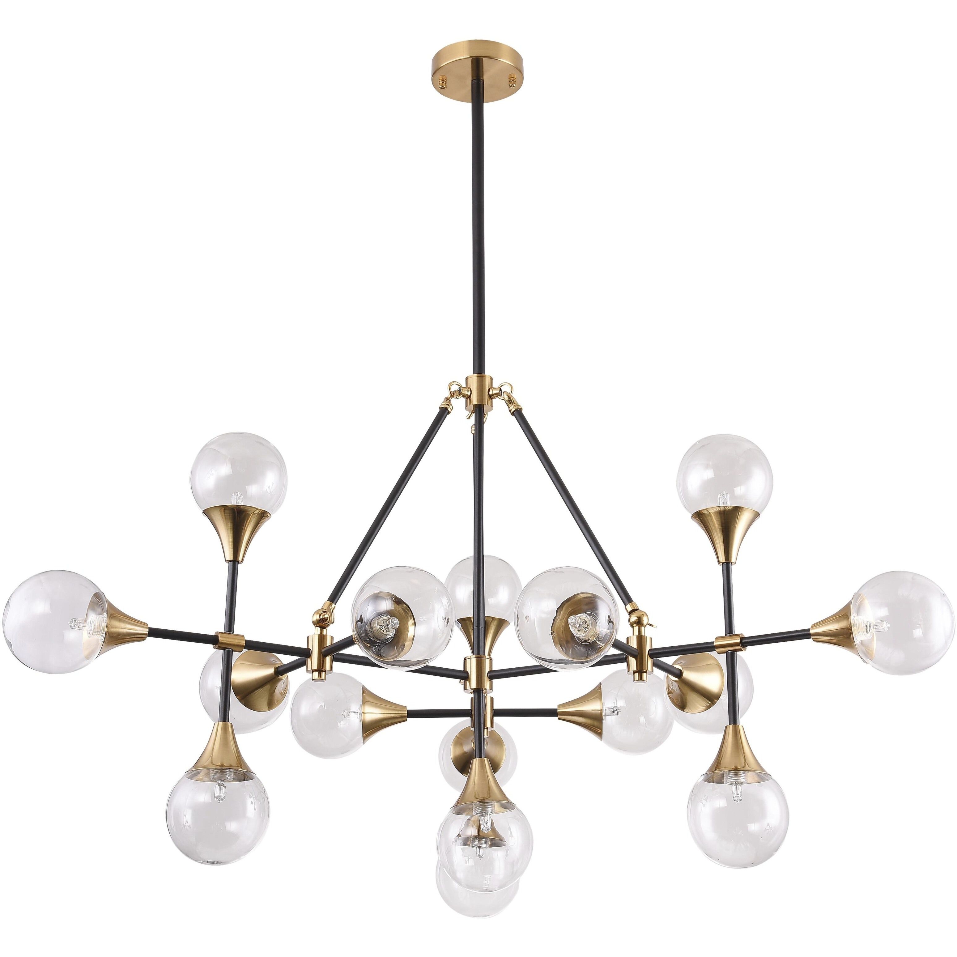 Canada 16 Light 42.5 inch Black and Gold Chandelier Ceiling Light