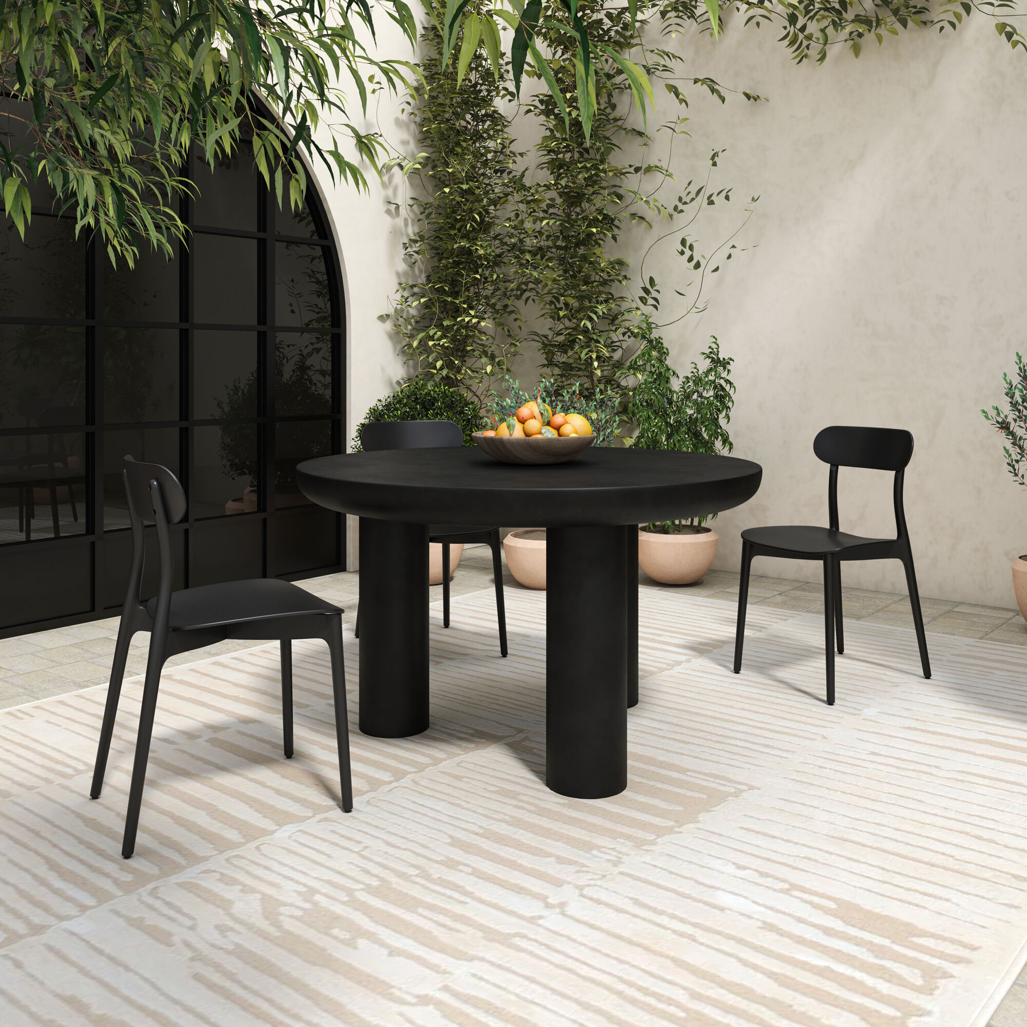 Kent Black Outdoor Dining Chair, Set of Two