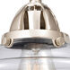 Nouveau 2 Small Oxford LED 7.5 inch Polished Nickel Sconce Wall Light in Clear Glass