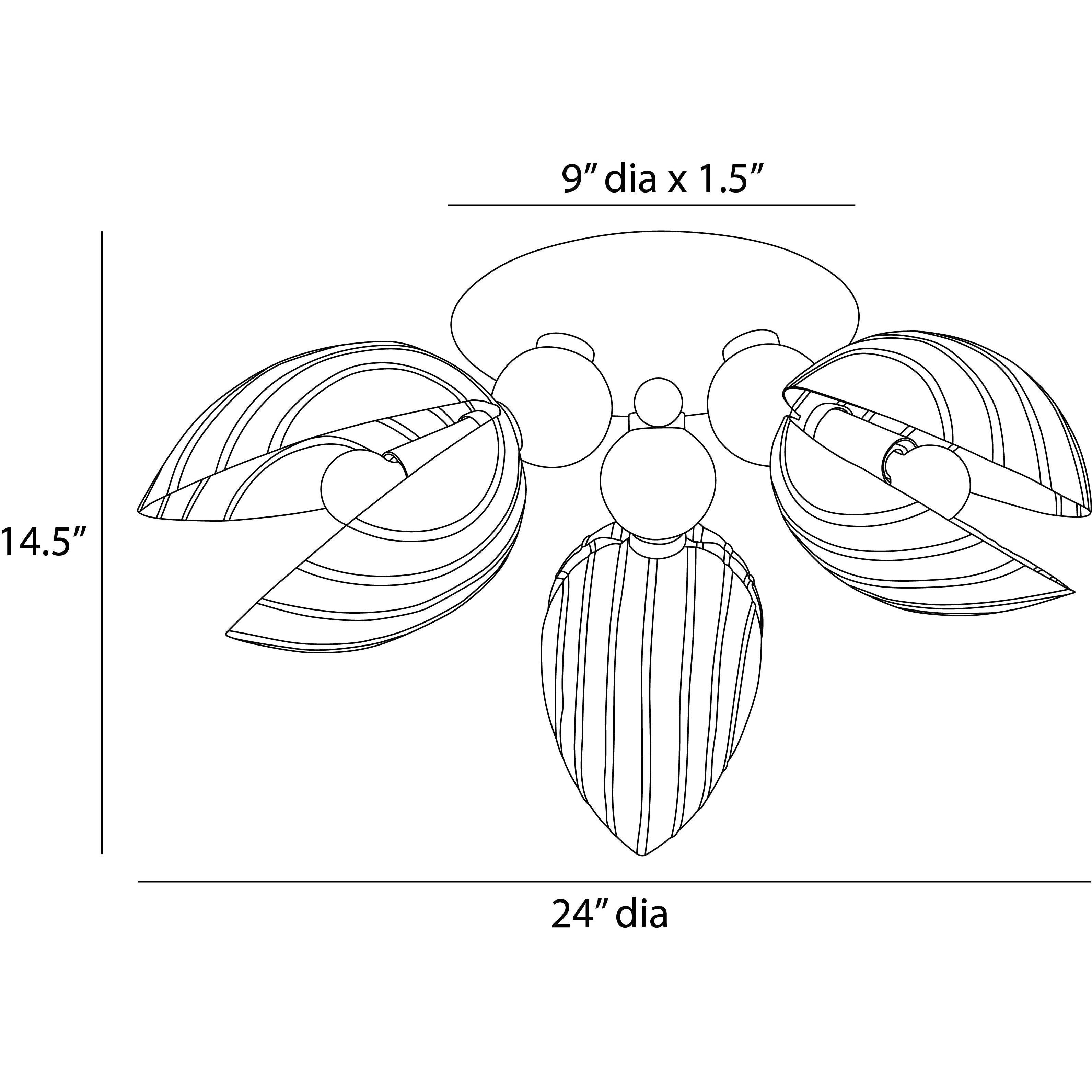 Inessa 3 Light 24 inch Vintage Brass Flush Mount Ceiling Light