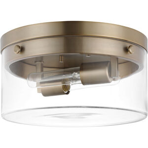 Intersection 2 Light 14 inch Burnished Brass Flush Ceiling Light