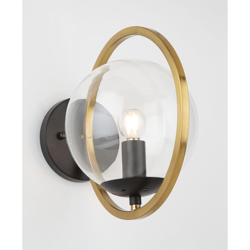 Lugano 1 Light 6 inch Black and Vintage Brass Wall Sconce Wall Light