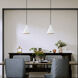 Geneva 1 Light 7 inch White with Brushed Nickel Accents Mini Pendant Ceiling Light