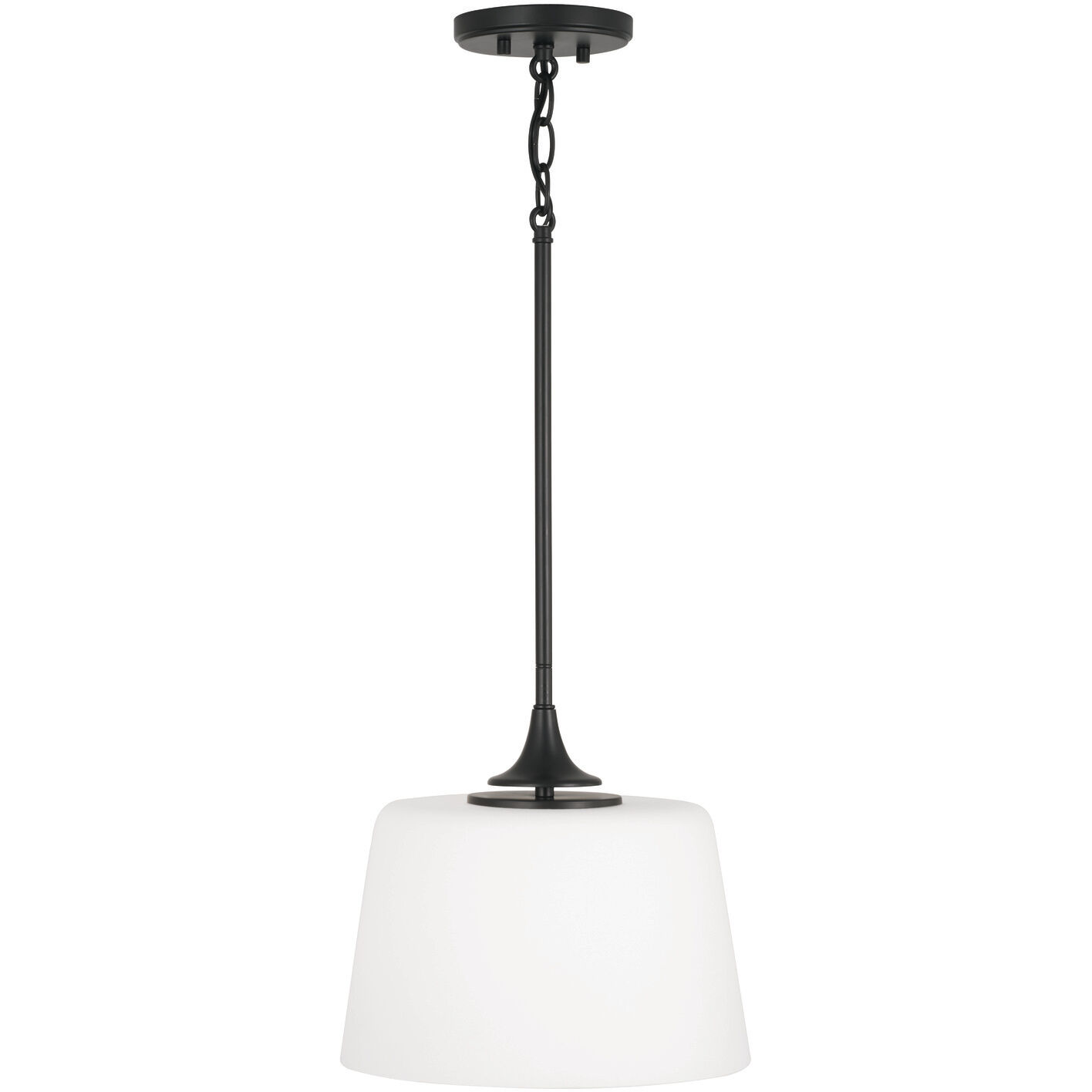 Presley 1 Light 11.75 inch Matte Black Semi-Flush Mount Ceiling Light, Convertible Dual Mount