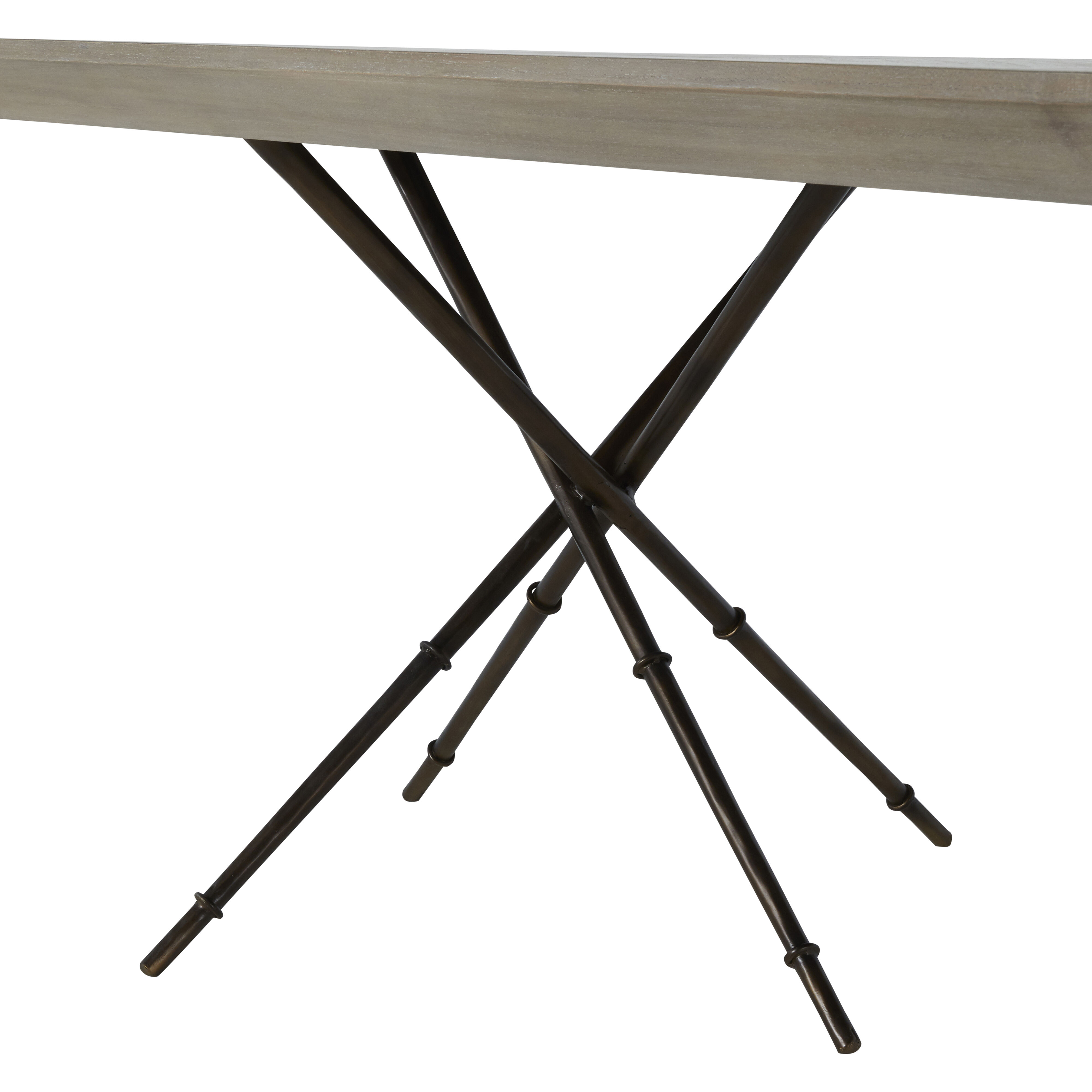 Davenport 84 X 39 inch Cerused Natural Gray and Antique Bronze Dining Table