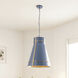 Brasserie 1 Light 20 inch French Blue and Heritage Bronze Pendant Ceiling Light