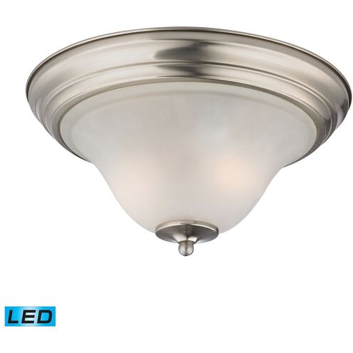 Kingston LED 13 inch Brushed Nickel with White Flush Mount Ceiling Light