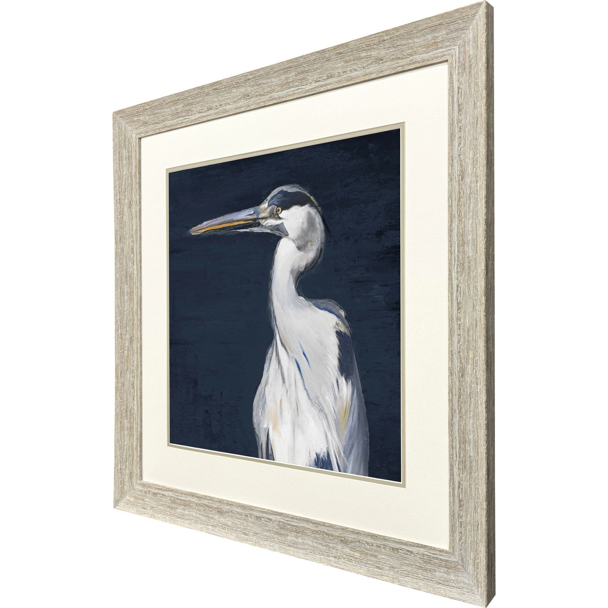 Blue Heron Blue and Beige Framed Art, Propac