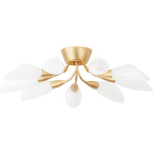 Enfield 9 Light 30.75 inch Vintage Gold Leaf Semi Flush Ceiling Light