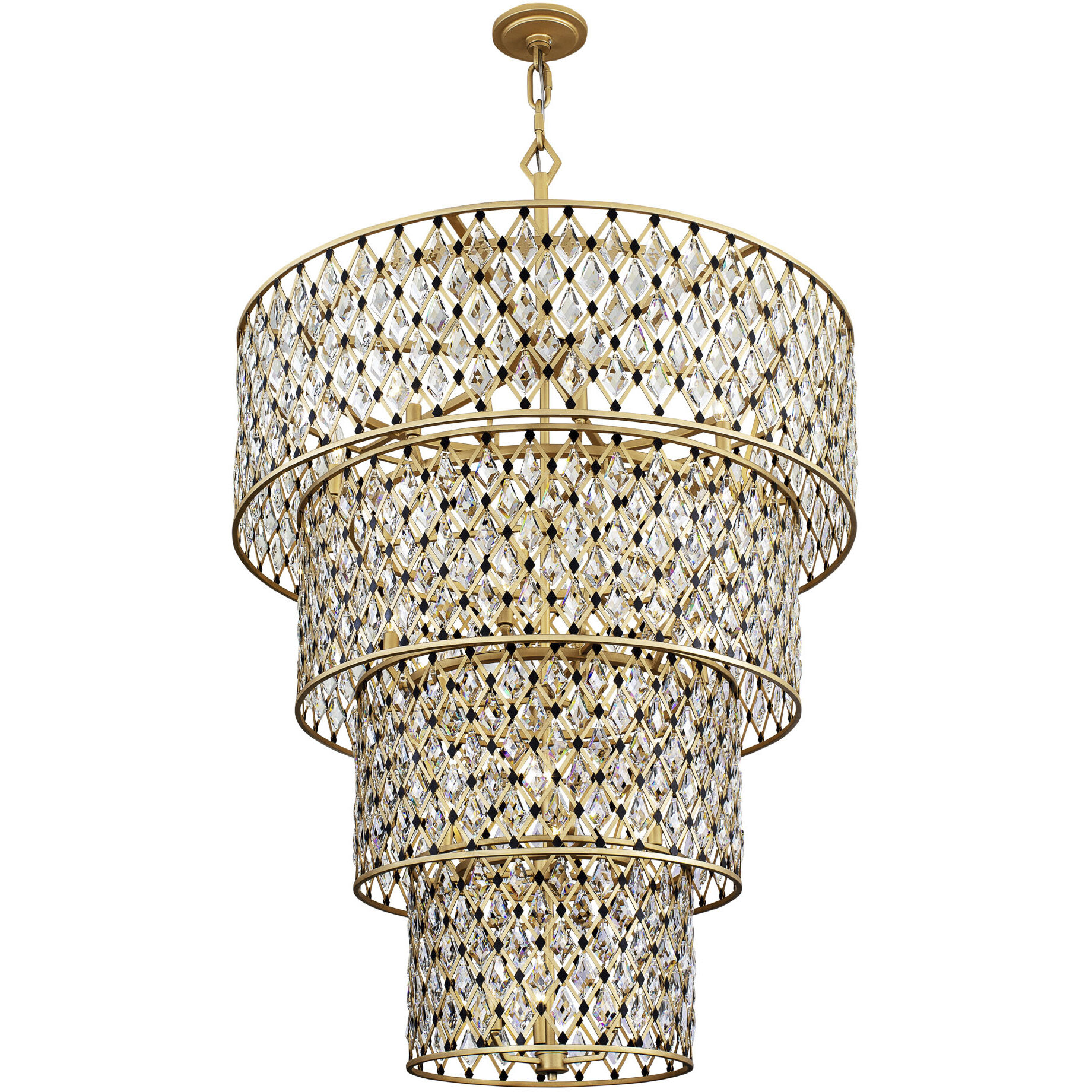Windsor 21 Light 40 inch French Gold and Matte Black Chandelier Ceiling Light