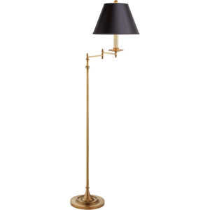 Chapman & Myers Dorchester 51 inch 75.00 watt Antique-Burnished Brass Swing Arm Floor Lamp Portable Light in Black