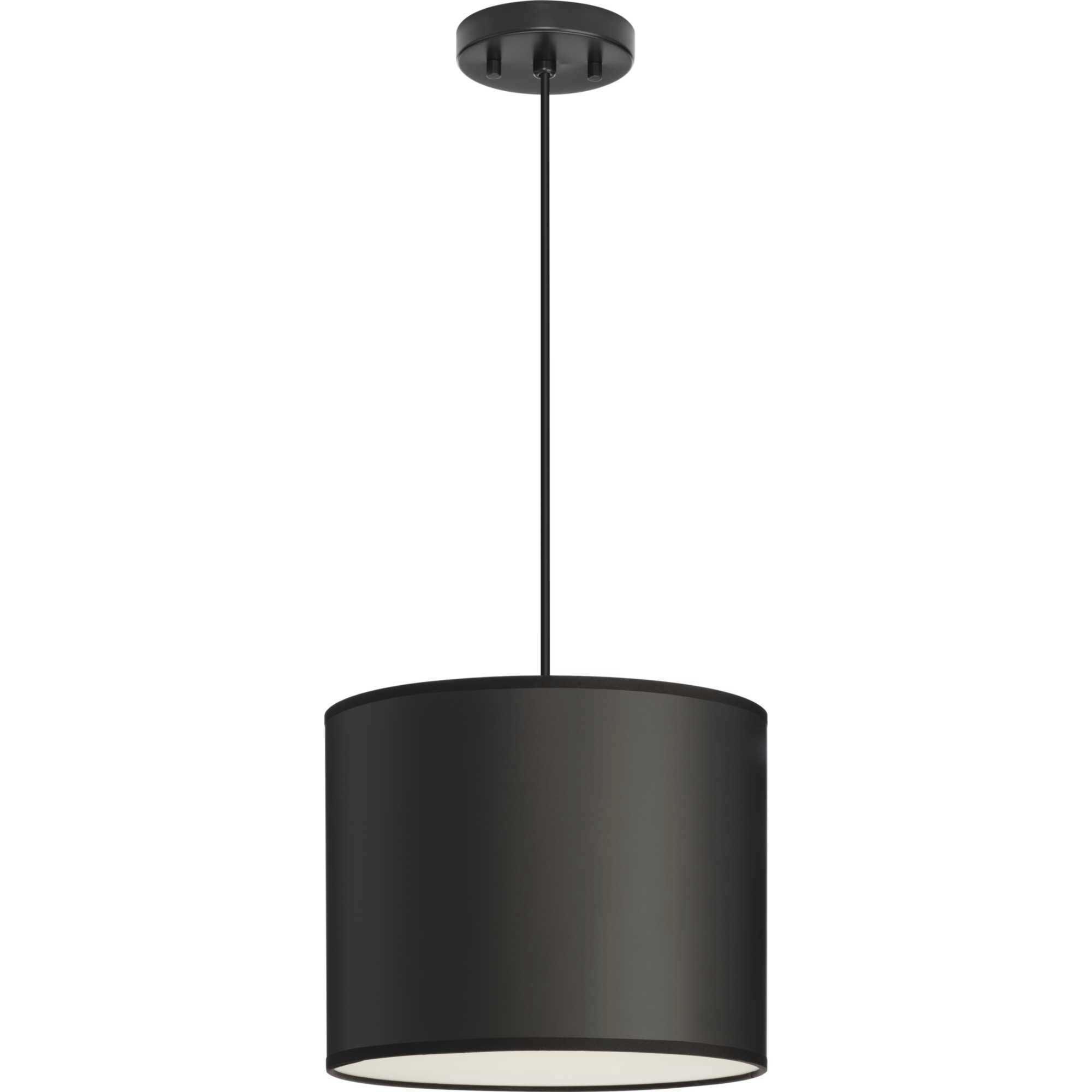 Markor 1 Light 12 inch Brushed Nickel/Matte Black/Vintage Brass Drum Pendant Ceiling Light in Black Parchment
