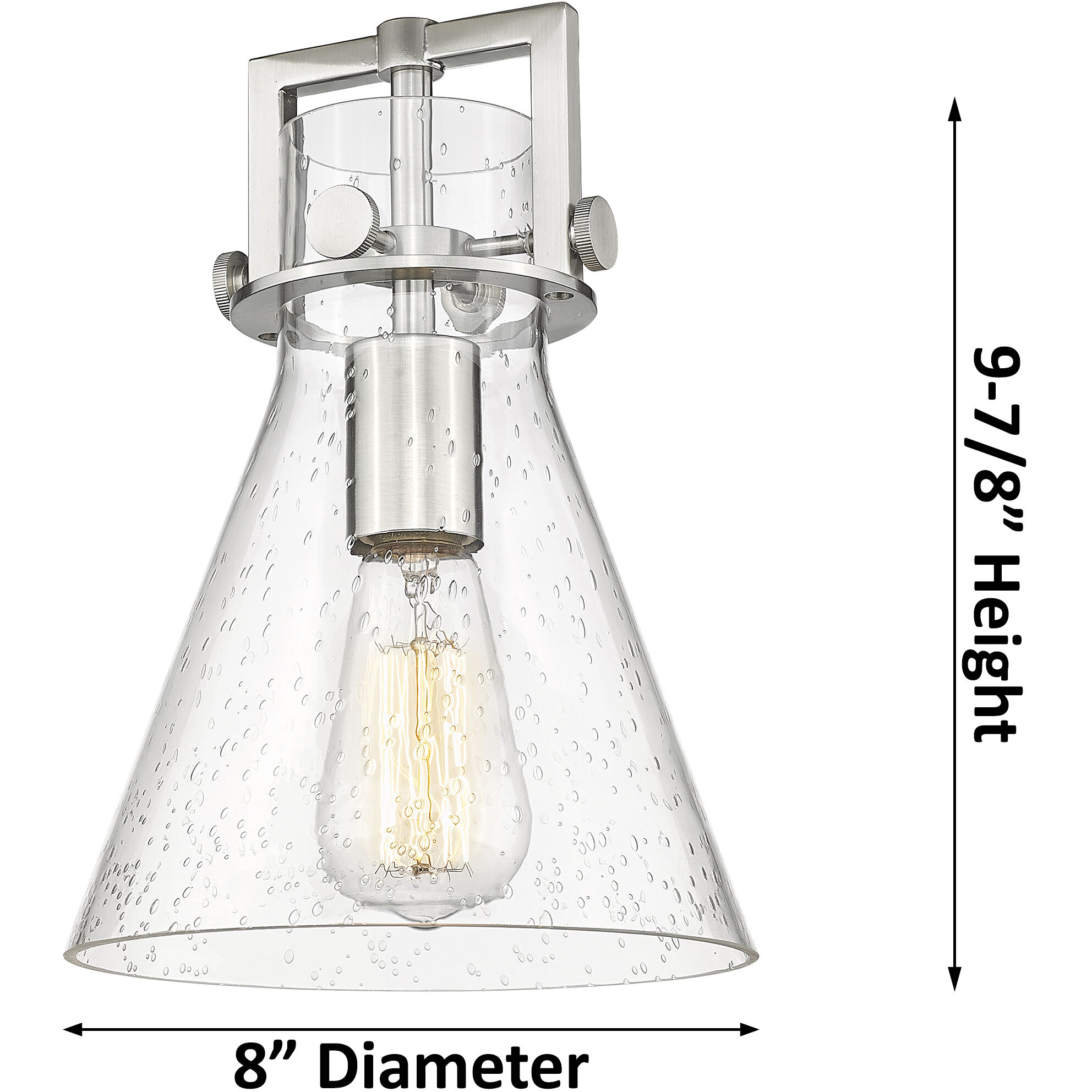 Newton Cone 1 Light 8 inch Satin Nickel Mini Pendant Ceiling Light in Mercury Glass