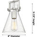 Downtown Urban Newton Cone 1 Light 8 inch Champagne Bronze Mini Pendant Ceiling Light in Light Smoke Glass
