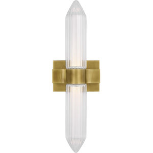 Avroko Langston LED 22.7 inch Plated Brass Bath Sconce Wall Light, Integrated LED