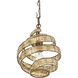 Flow 1 Light 10 inch Baguette and Natural Rattan Mini Pendant Ceiling Light in Baguette/Natural Rattan, Smithsonian Collaboration