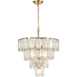 Curiosity 8 Light 20 inch White with Aged Brass Chandelier Ceiling Light