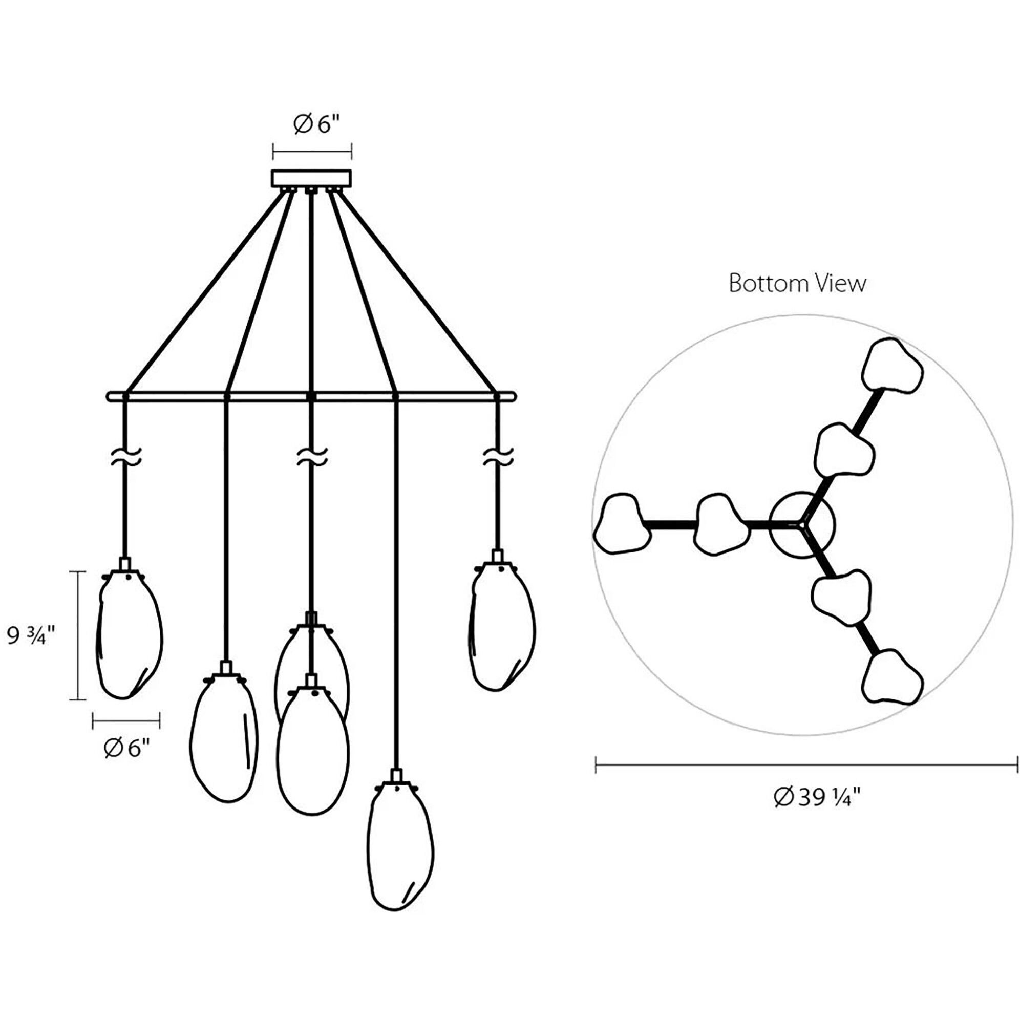 Liquid LED 39 inch Satin Black Pendant Ceiling Light in Clear Glass