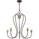Lucerne 5 Light 24 inch Bronze with Antique Brass Accents Chandelier Ceiling Light