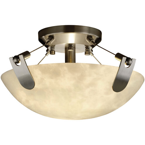 Clouds LED 16 inch Brushed Nickel Semi-Flush Ceiling Light in Round Bowl, 2000 Lm LED