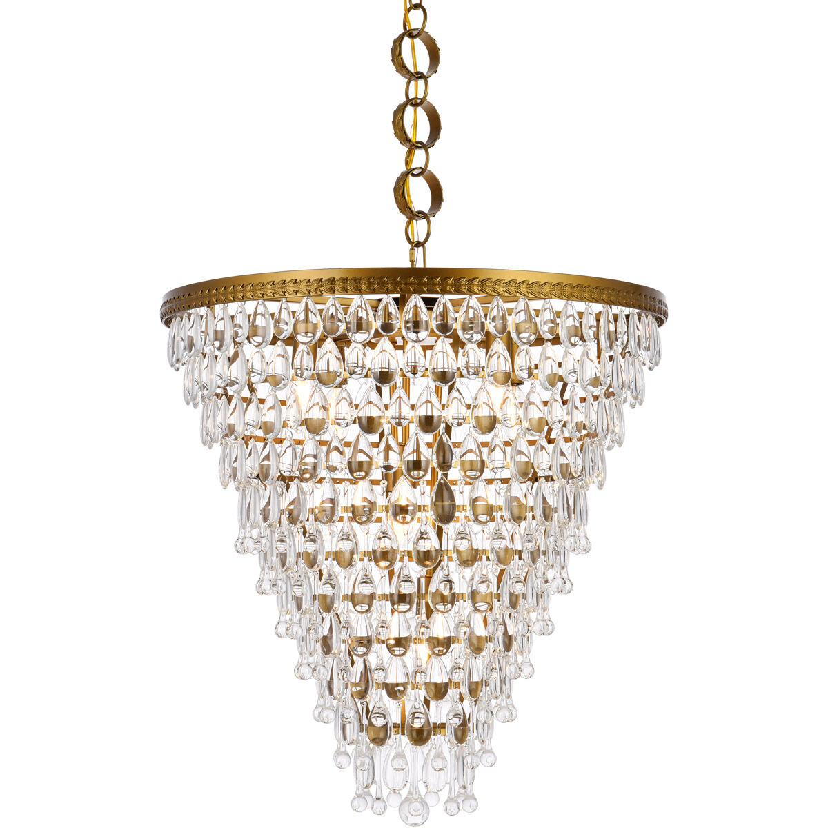 Nordic 7 Light 24 inch Brass Chandelier Ceiling Light