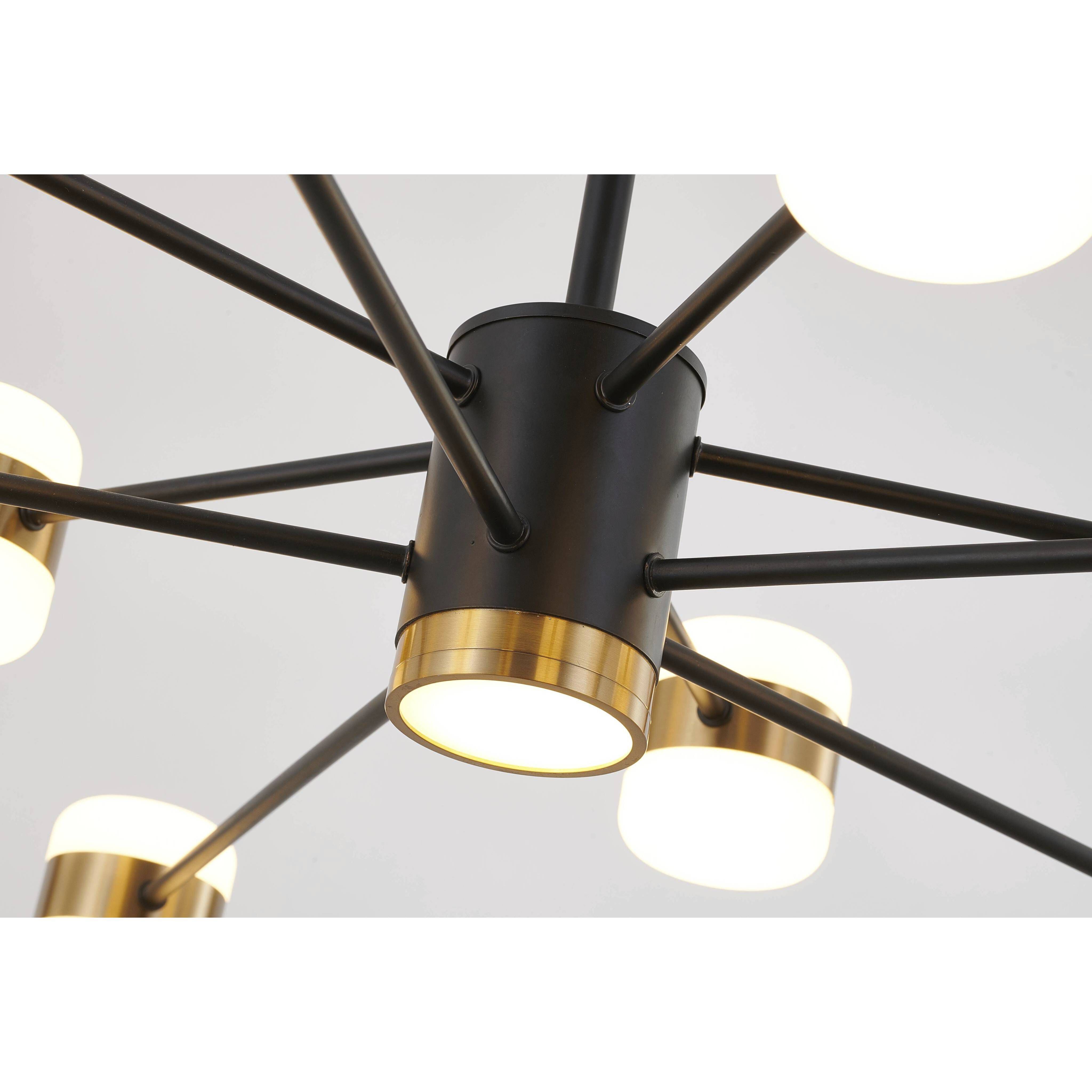 Canada LED 40 inch Black and Gold Chandelier Ceiling Light