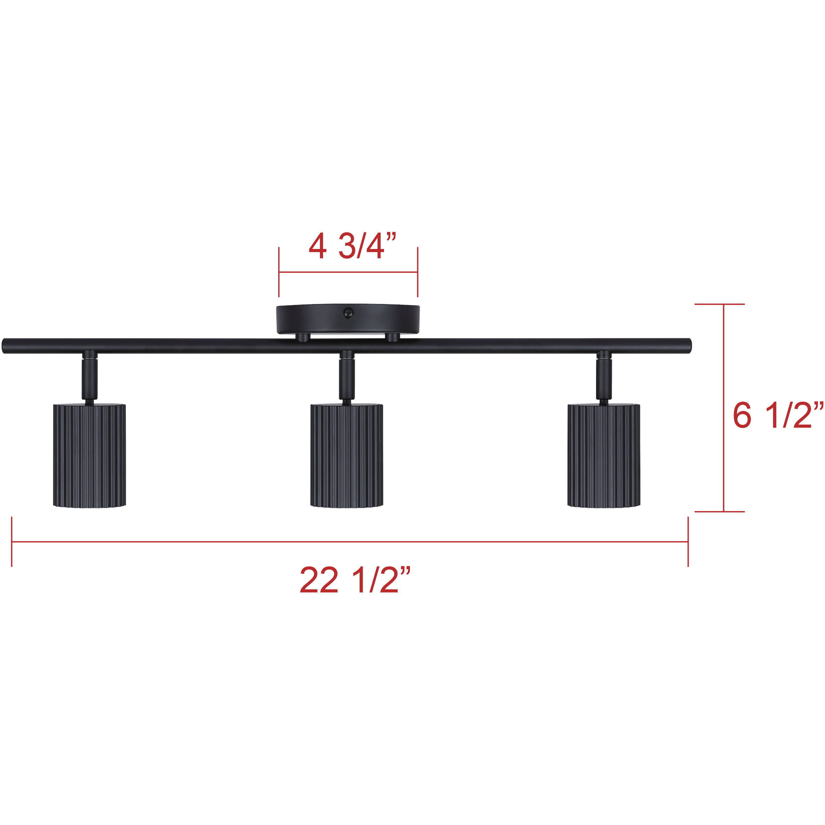 Rexton 3 Light Black Track Lighting Ceiling Light