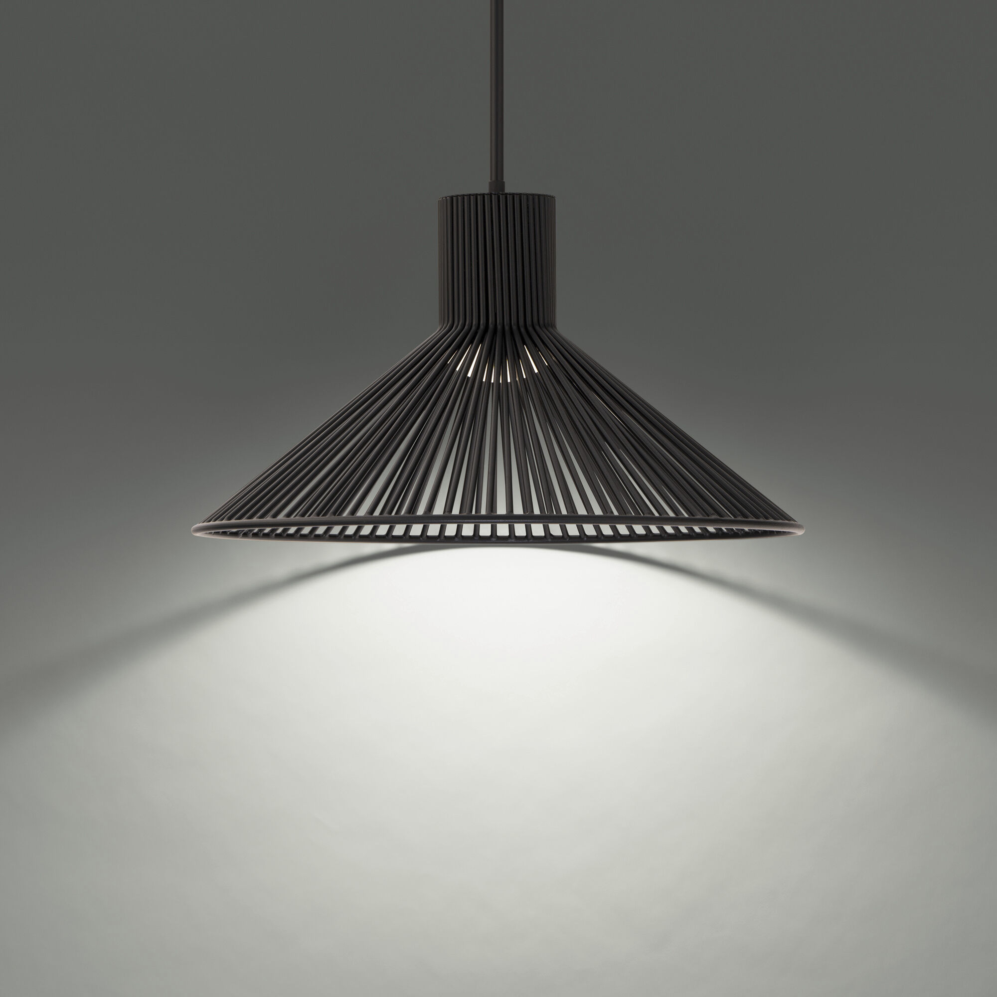 Cappe LED 21 inch Black Pendant Ceiling Light in 2700K, dweLED