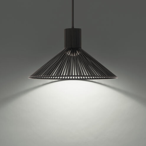 Cappe LED 21 inch Black Pendant Ceiling Light in 3500K, dweLED