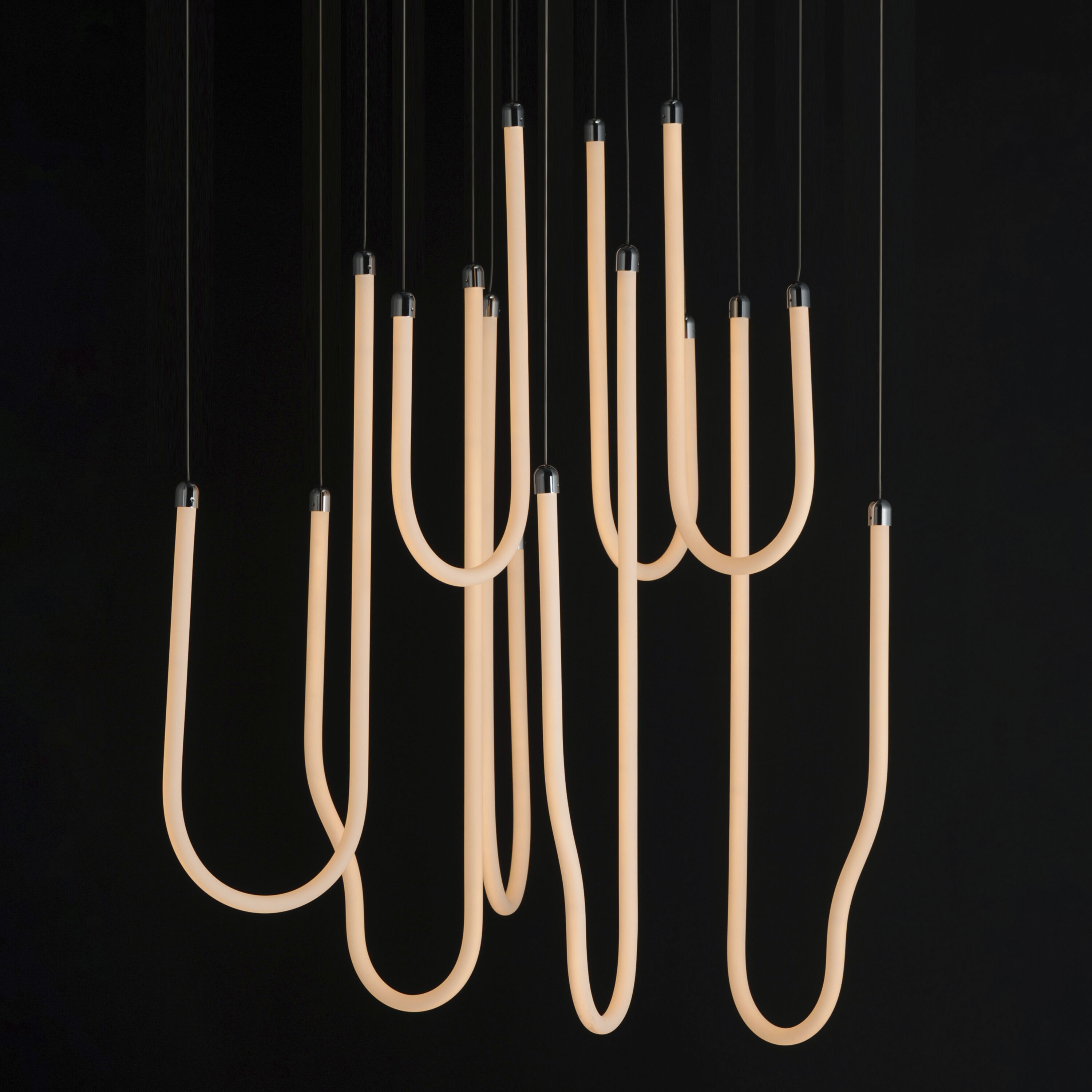 Soleil LED 35.5 inch Polished Chrome Multi-Light Pendant Ceiling Light