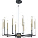 Livingston 10 Light 29 inch Matte Black with Satin Brass Chandelier Ceiling Light
