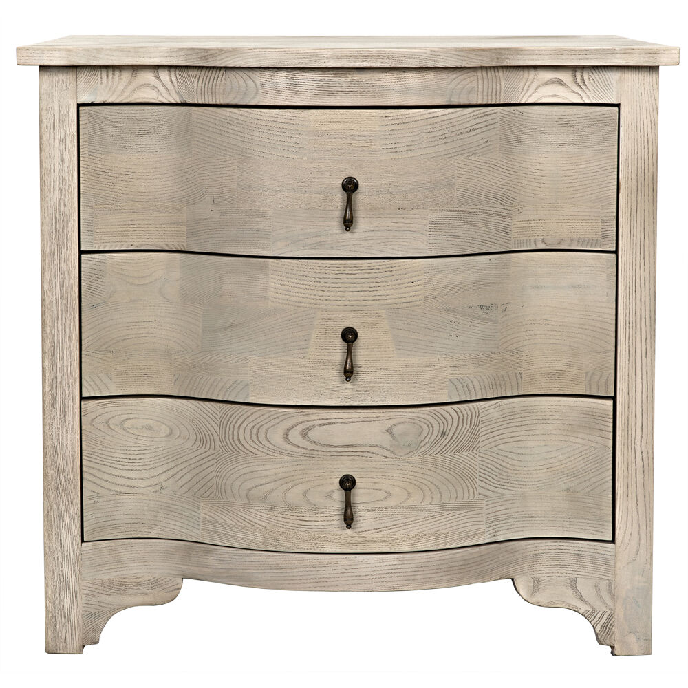 Curved Front 30 X 28.5 inch Vintage Grey Side Table