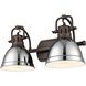 Yep Duncan Vanity Wall Light in Rubbed Bronze, Chrome