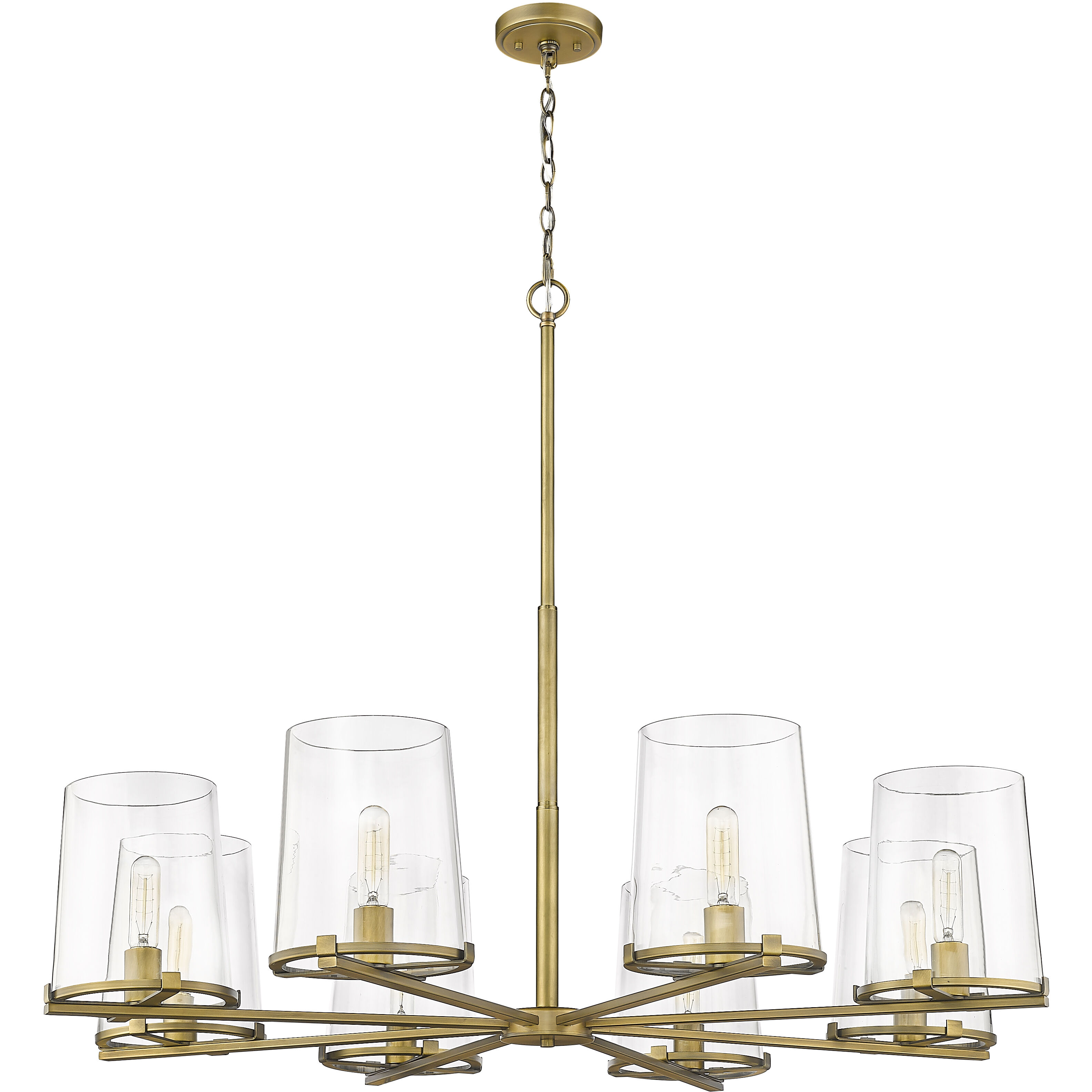 Callista 8 Light 44 inch Rubbed Brass Chandelier Ceiling Light