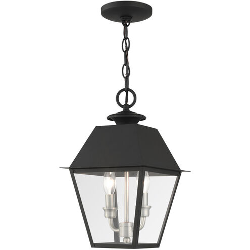 Mansfield 2 Light 9 inch Black Outdoor Pendant Lantern