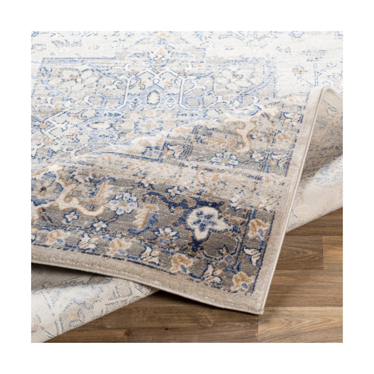 Indigo 87 X 63 inch Navy/Bright Blue/Medium Gray/Tan/White Rugs