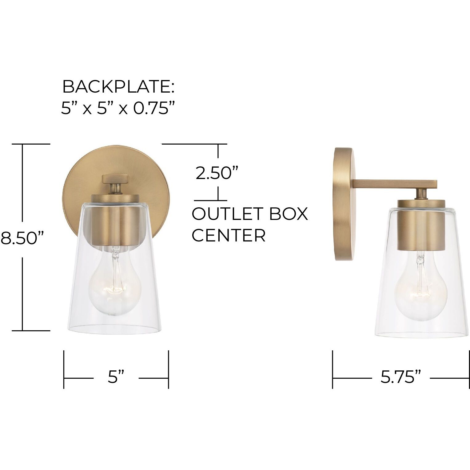 Portman 1 Light 5 inch Aged Brass Sconce Wall Light