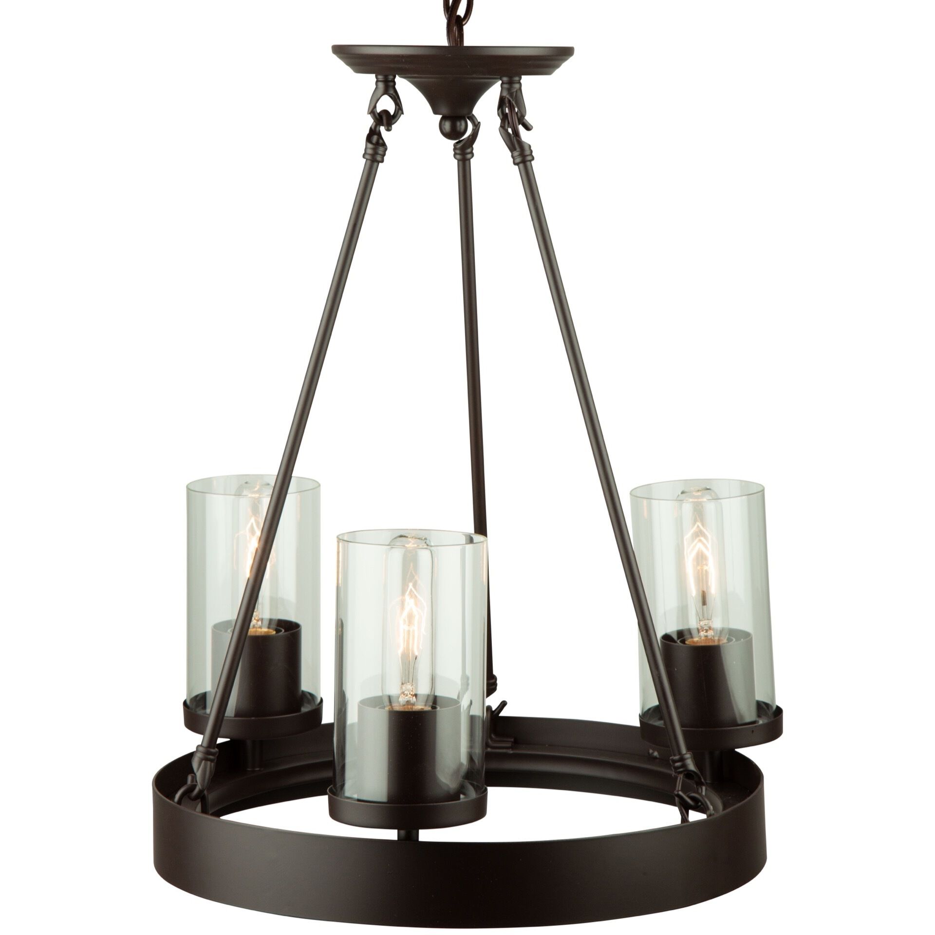 Menlo Park 3 Light 17.5 inch Oil Rubbed Bronze Up Chandelier Ceiling Light